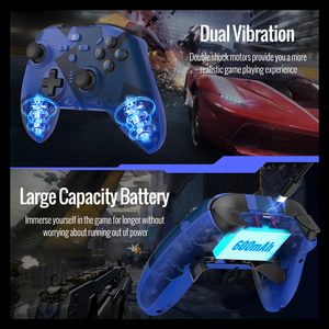 Manchettes de jeu pliables avec adaptateur 2,4 GHz, programmables/macro-programmables/reprogrammables, double vibration, fonction turbo - Product Image 5