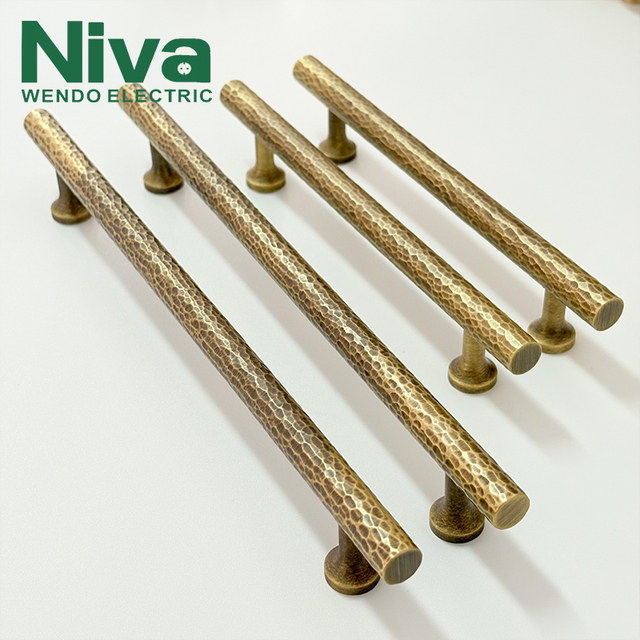 Modern Hammered Brass Knob and Pulls for Bedroom and Kitchen Cabinet Handles Solid Brass Furniture Hardware