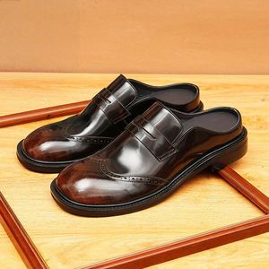 Chaussures décontractées pour hommes en cuir véritable personnalisées, confortables et antidérapantes - Product Image 1