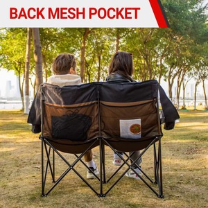 كراسي مزدوجة كبيرة الحجم للخدمة الشاقة مبطن محمول قابل للطي مبطن مقعد التخييم كرسي مع 2 دلاء كوب ومساند للذراعين - Product Image 6