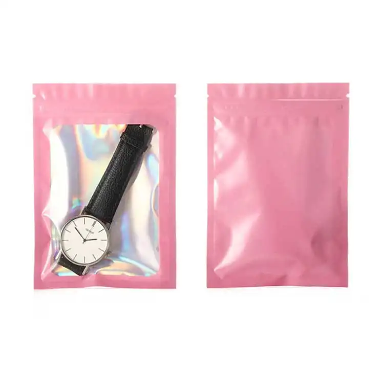 Plastic bag Mylar zip lock bags black pink white orange purple color packing bag with zipper