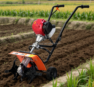 Motoculteur à essence léger et compact, le plus vendu, pour usage domestique, désherbeur, micro-motoculteur manuel pour jardin potager et retournement du sol - Product Image 6