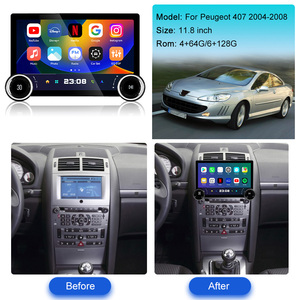 11.8 pollici doppio manopole per <span class=keywords><strong>Peugeot</strong></span> <span class=keywords><strong>407</strong></span> 2004-2008 autoradio DVD multimediale lettore Video Android Auto GPS navigazione Carplay DSP 5G - Product Image 2