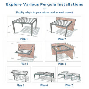 Pergola motorisée en aluminium à lames orientables personnalisable, couverture automatique bioclimatique pour balcon, patio, cour arrière, cuisine extérieure, LED - Product Image 6