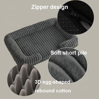 Coussin carré pour chien en peluche lapin, doux, lavable, solide, pour l'hiver