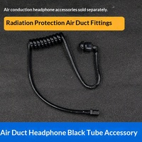 Écouteurs sans fil à réduction de bruit et sans rayonnement, accessoires pour talkie-walkie, écouteurs détachables noirs avec tube d'air