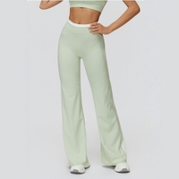 Couleur contrastée Confortable Fitness Pantalon à jambes larges Taille haute Butt Lifting Leggings de musculation à haute élasticité