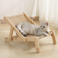 Arbre à chat en bois massif et sisal avec coussin inclinable réglable et remplaçable, style moderne grand luxe, utilisation toutes saisons, origine Chine