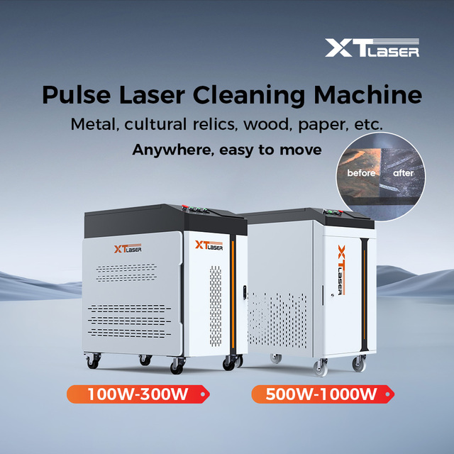 300W/500W Laser Pulse Cleaning Machines Clean Precision Instruments Remove Oil Stain Both Metal and Non-metal Surfaces No Damage