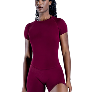 Ensemble de shorts de sport taille haute en modal couleur unie pour femme, avec fermeture à enfiler, design anti-exposition, coupe ajustée et emballage soigné - Product Image 2