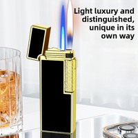 Briquet à cigare DEBANG à double flamme, flamme ouverte, flamme directe, alliage de zinc de haute qualité, personnalisable, rechargeable, réglable