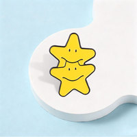 Broche en émail amusante à double étoile souriante, personnalisée, mignonne, motif étoile mordue, en métal, pour sac à dos, revers, bijou, cadeau pour amis