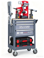Machine à riveter sans fil intelligente KRS-505-1, matrices à changement rapide et conception de sécurité, ensemble d'outils mécaniques complet avec chariot à outils roulant