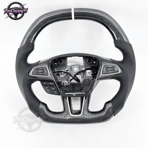 Volant de voiture personnalisé en fibre de carbone véritable, <span class=keywords><strong>prix</strong></span> net pour <span class=keywords><strong>Focus</strong></span> MK3 <span class=keywords><strong>RS</strong></span> ST 2015-2018 et EcoSport 2017-2021 - Product Image 1