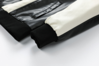Chaqueta de Motociclismo de Cuero Negra y Blanca/Negra y Roja, Transpirable, para Carreras de Motos
