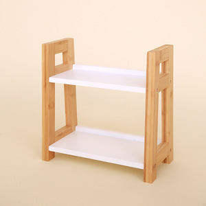 Étagère à épices de style japonais, simple, en bambou et bois, pour comptoir, avec rangement multi-niveaux pour les assaisonnements. - Product Image 2