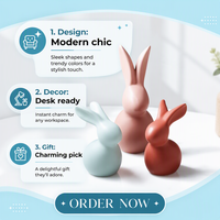 Figurine de lapin en céramique de style nordique aux couleurs pastel pour la décoration de la maison, l'étagère du salon ou comme cadeau de Pâques