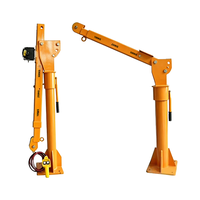 Mini-grue pliable 1000 kg 2200 lbs avec flèche pivotante à 360°, élévateur hydraulique électrique en métal pour chargement de marchandises lourdes sur remorque de pick-up