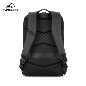 Kingsons Men's <b>Backpack</b> 20-35L Large Capacity Business Travel Laptop Bag Casual Style Solid Color <b>Black</b> - Product Image 2