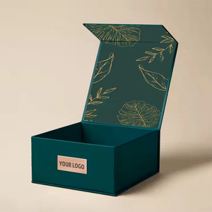 Boîte d'emballage rigide magnétique en carton pliable de luxe, grande taille, avec logo personnalisé du fabricant, pour vêtements de sport et sweats à capuche - Product Image 1