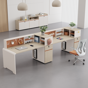 <span class=keywords><strong>Escritorio</strong></span> Específico para Finanzas con <span class=keywords><strong>Panel</strong></span> <span class=keywords><strong>Perforado</strong></span> o Doble Estación de Trabajo enfrentadas en la Oficina - Product Image 4