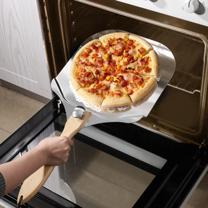 Manjia Pelle à <span class=keywords><strong>pizza</strong></span> en aluminium et métal BFJM489 <span class=keywords><strong>Spatule</strong></span> à <span class=keywords><strong>pizza</strong></span> tournante pour four avec manche en bois pliable - Product Image 6