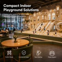 Kommerzieller Indoor-Spielplatz Holzoptik Spielzeugmarkt EN1176 Sensorische Paneele Bällebad Familien-Café-Projekt