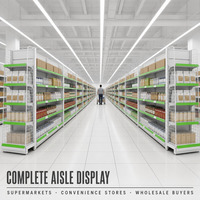 Étagère de supermarché double face, rayonnage de présentation pour magasin de proximité avec porte-étiquette vert