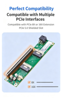 Tarjeta adaptadora PCI E 4.0 x16 a SlimSAS SFF 8654, tarjeta de expansión para GPU de juegos, compatible con tarjeta gráfica externa, tarjeta de red U.2 SSD, bajo consumo.