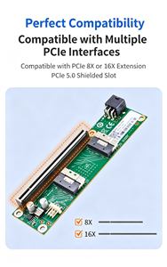 การ์ดอะแดปเตอร์8654 PCI E 4 0ถึง slimsas SFF การ์ดขยายเกม GPU การ์ดกราฟิกภายนอก U 2การ์ดเครือข่าย SSD ต่ำ - Product Image 5