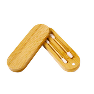 Ensemble de <span class=keywords><strong>coton</strong></span>-<span class=keywords><strong>tige</strong></span> écologique multifonctionnel personnalisé nettoyage de maquillage créatif avec étui en bambou en bois de <span class=keywords><strong>silicone</strong></span> et cotons-tiges - Product Image 4
