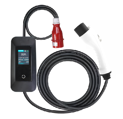 Level 2  Portable EV Charger Type2 22kw 32a Evse Charging Box Cee Plug Iec62196 Gb/t Cord Charger 5m Cable for Electric Vehicle