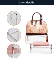 Vente chaude, présentoir de sacs d'école et de chaussures, présentoir moderne portable, présentoir en plexiglas pour magasin