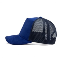 Gorra de Malla de 5 Paneles con Logotipo Personalizado para Hombre, Gorra de Camionero de Gamuza, Logotipo Bordado Personalizado, Logotipo Tejido con Pedrería