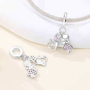 Copper Plated Dangle Charm Beads Mix Design Animal Heart Cross Bow Jewelry Charms Fit <b>Snake</b> <b>Chain</b> Bracelet Women Girls Gift - Product Image 6