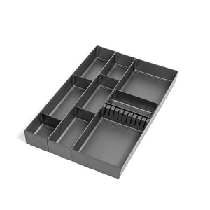 Plateau à couverts modulaire. Aluminium. Anthracite. Pour tiroirs. Profondeur 471 mm - Product Image 1