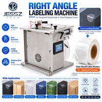 Machine de pose d'étiquettes semi-automatique de bureau à angle droit avec réglage rapide de la position pour l'étiquetage des boîtes alimentaires