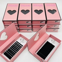 Extensiones de Pestañas de Cachemira Negro Azabache, Método Pinch, Bandejas de Extensiones de Pestañas de Seda Premium al por Mayor, Extensiones de Pestañas de Volumen