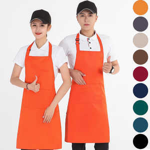 <span class=keywords><strong>Tablier</strong></span> à manches en coton avec logo personnalisé pour hommes et femmes, noir, <span class=keywords><strong>blanc</strong></span>, rose, restaurant, barbecue, chef de cuisine, vêtements avec poche - Product Image 2