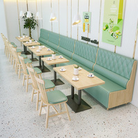Nordic light luxe style restaurant en bois massif stand canapé table chaise ensemble confortable mobilier de restaurant commercial personnalisé
