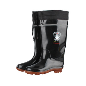 Bottes de pluie noires pour hommes avec doublure en coton et semelle antidérapante pour l'hiver - Product Image 4
