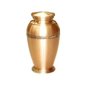 Urno de cremação bronze clássico, urna de metal latão adulto cremação para cinzas fabricante de urna funeral