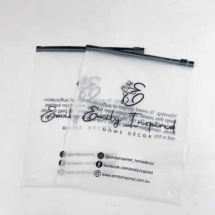 Free Design Custom Printing Biodegradable Slider Zip Lock Matte Eva/Pvc Frosted T-Shirt Packaging Zipper Plastic Bag For Hoodies