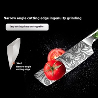 Couteau de chef japonais en acier inoxydable, ensemble de couteaux Santoku japonais avec motif laser pour cuisiner et hacher les fruits