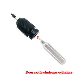 Adaptateur d'aiguille de recharge CO2 en alliage d'aluminium noir, filetage 3/8-24UNF pour accessoires, capsules jetables 8g/12g/16g/24g - Product Image 2