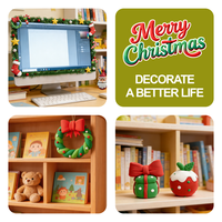 Lot de 12 Figurines Festives en Pâte à Modeler à Séchage à l'Air Personnalisables pour Noël, Non Toxiques, avec Emballage OEM et Logo, Cadeau DIY pour Enfants