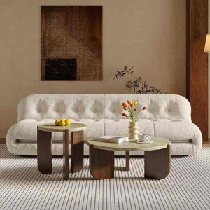 Mesa de Centro Moderna de Terrazo, Mármol y Travertino - Duradera y Ecológica para Sala de Estar y Muebles de Hotel - Product Image 3