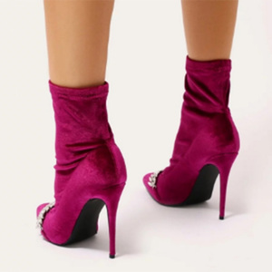 Stivali di sicurezza sicurezza rosso tacco alto moda bellezza stivali da <span class=keywords><strong>donna</strong></span> stivaletti con tacco alto stivali da <span class=keywords><strong>donna</strong></span> - Product Image 3