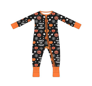 <span class=keywords><strong>Ropa</strong></span> de bebé de bambú ecológica para <span class=keywords><strong>Halloween</strong></span>, mono con cremallera y <span class=keywords><strong>ropa</strong></span> de dormir, pijamas al por mayor - Product Image 1