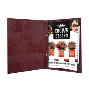 Cubierta de Menú Estilo Libro para Restaurantes y Bares, Cubierta de Menú de Cuero con Encuadernación con Tornillos, Portamenús A4 - Product Image 2